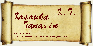 Kosovka Tanasin vizit kartica